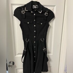 Killstar Black Military Skater Dress Women’s size XS